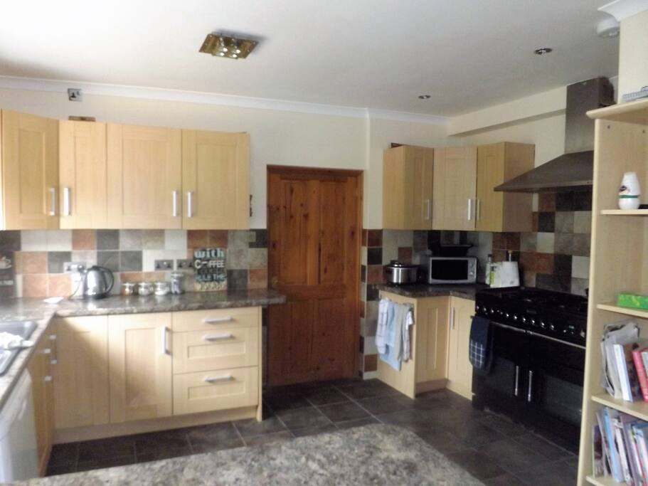 large open kitchen/dining room