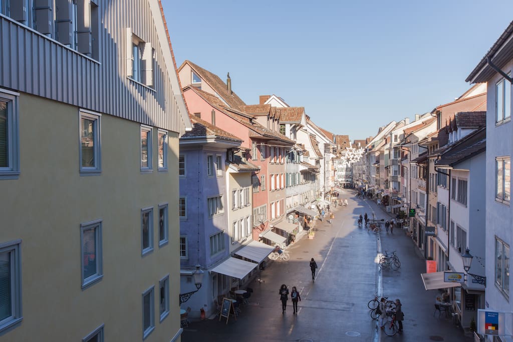 Aussicht aus dem Zimmer zur wunderschönen Altstadt von Winterthur
