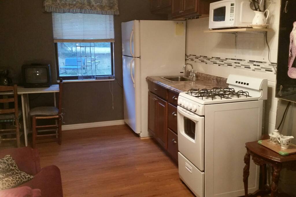 Private kitchennett and living room with private entrance.