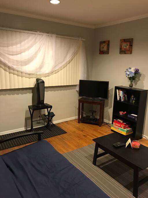 32" flat screen tv
Heater
Books,DVDs,Board Games