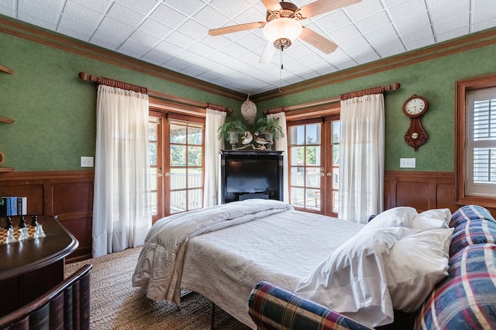 Queen sofa bed in den