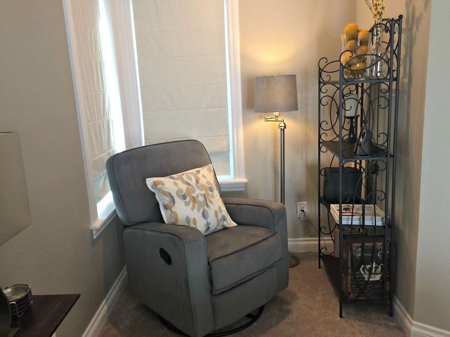 Reading nook with stereo system