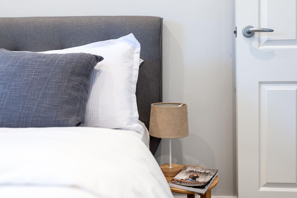 Luxurious bedding in Master Bedroom