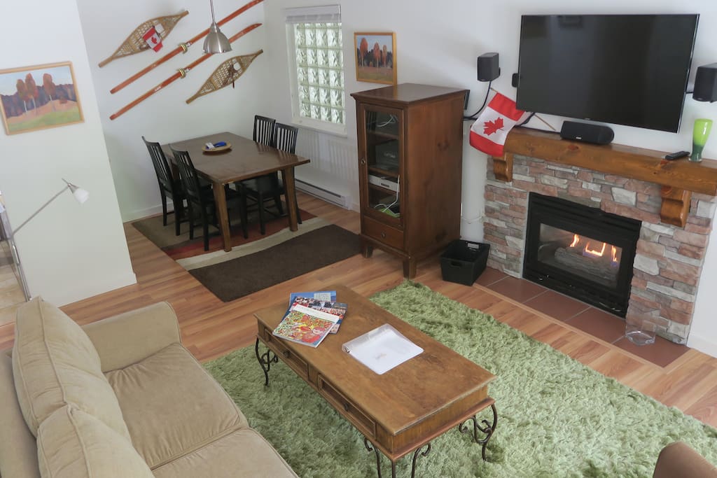 separate dining area and fireplace