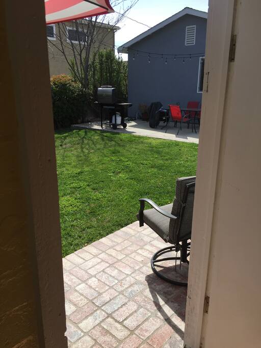 View of yard from apt.