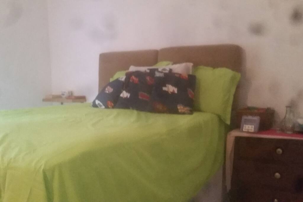 new pillows brand new sheets new built in shelf with extra toilet paper a book to read