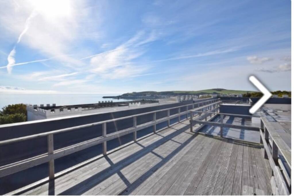 Gorgeous view of Douglas Bay from the roof terrace