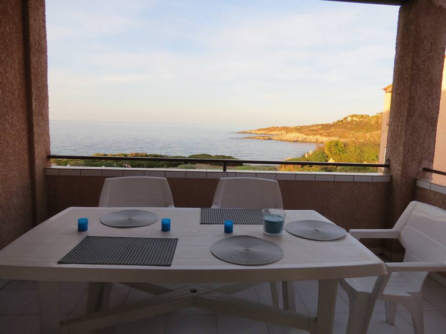 vue terrasse soir