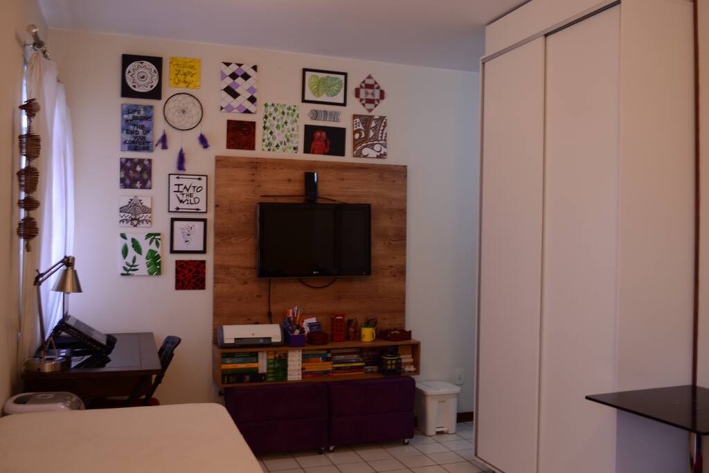 Visão da cama do hóspede