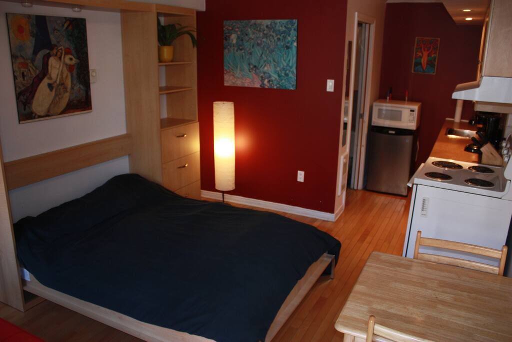 living room turns into bedroom at night
