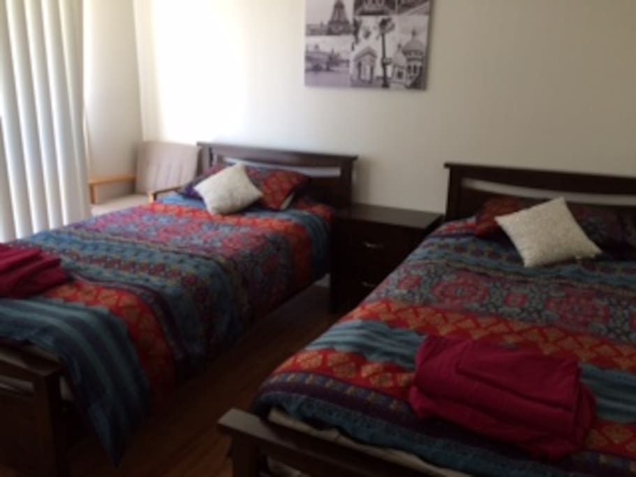 Two comfortable beds, linen provided