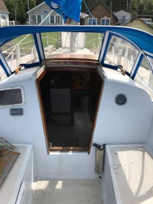 View of entrance (Companionway) leading to main Cabin.