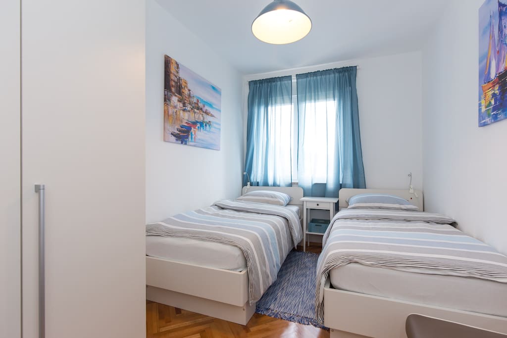 two single beds bedroom