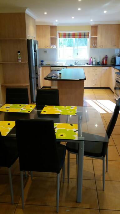 Spacious kitchen area with cooked breakfasts included.