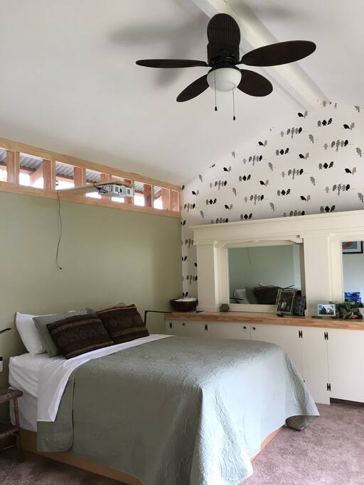 Naalehu generally has pleasant temperatures but we do have a ceiling fan as well as a tower fan for added comfort if needed.