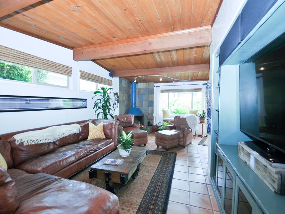 Down leather couch and your 70" flat screen!