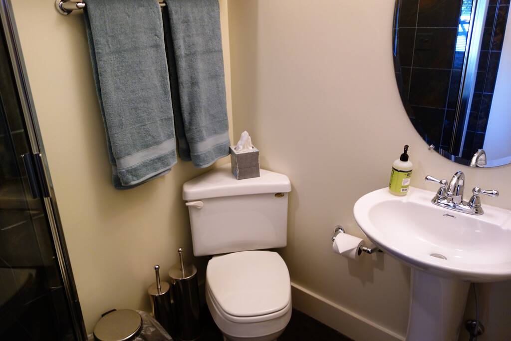 1st Bedroom attached bath: full shower.