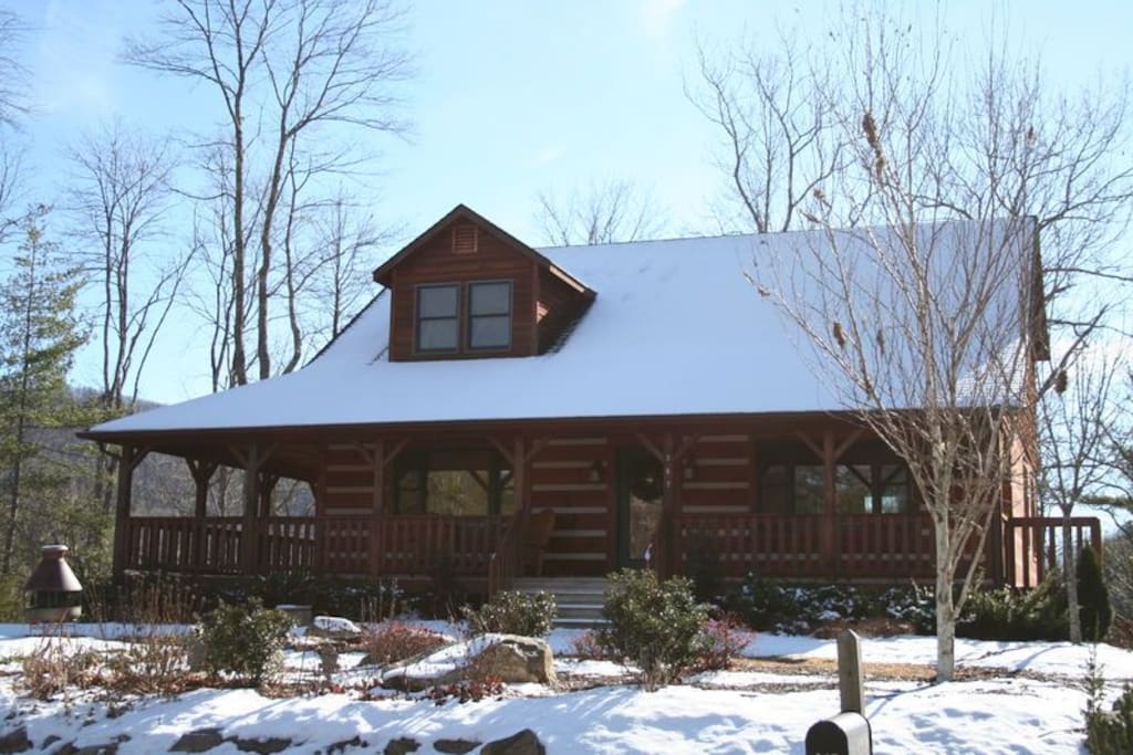 Cozy Bear Cabin after a snow.