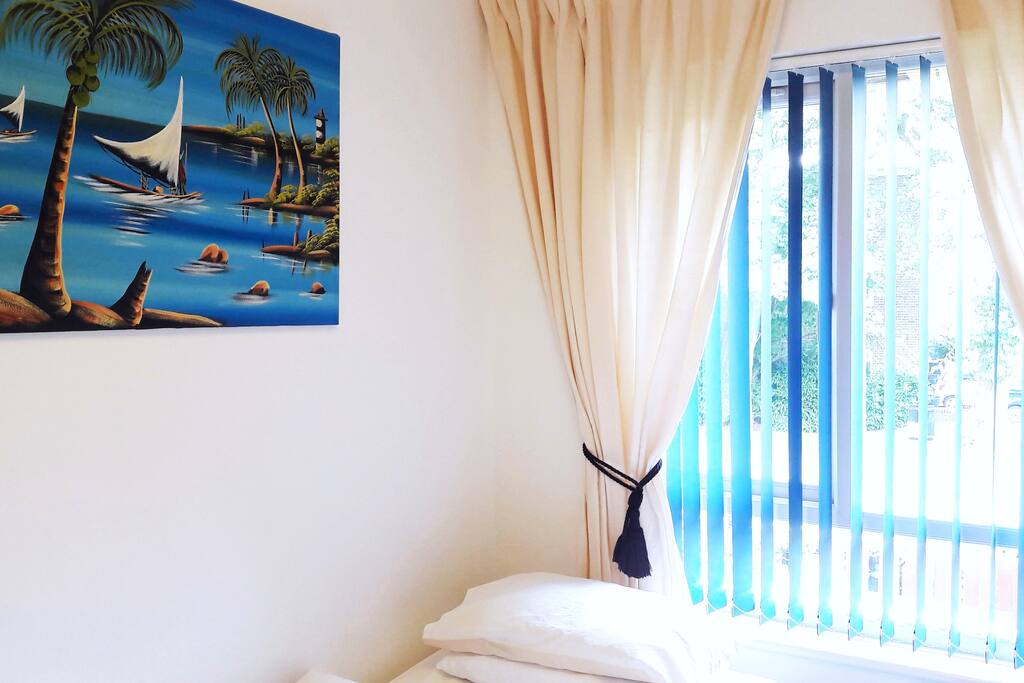 Bright Room but Also with blind and curtains to create and dark atmosphere