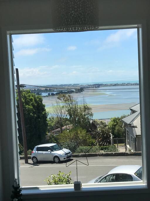 The view over the Estuary shows the coast line all the way to Kaikoura