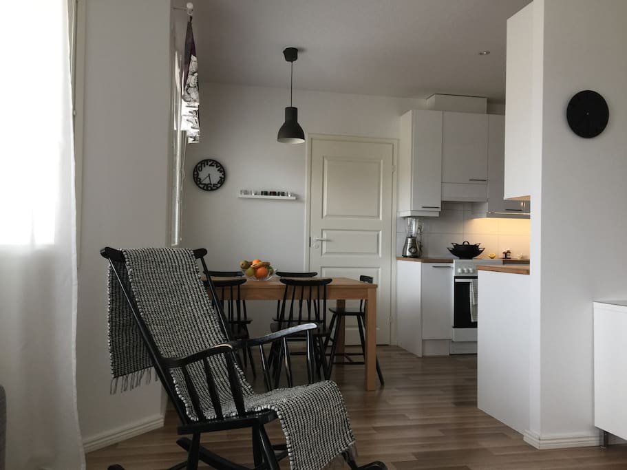 View from living room to the kitchen