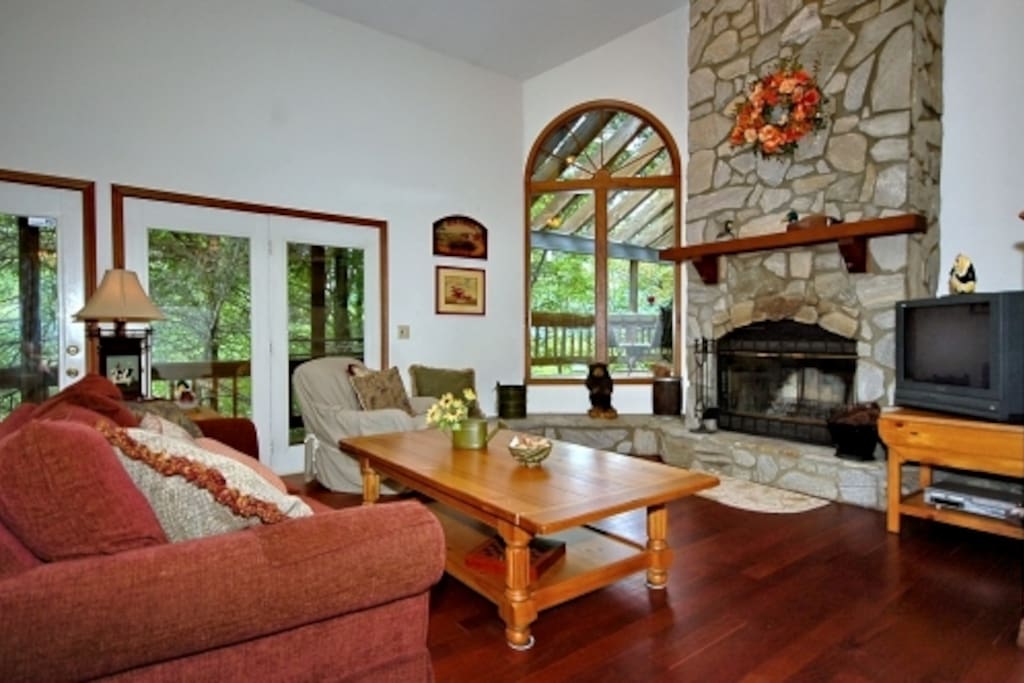 Living room with fireplace