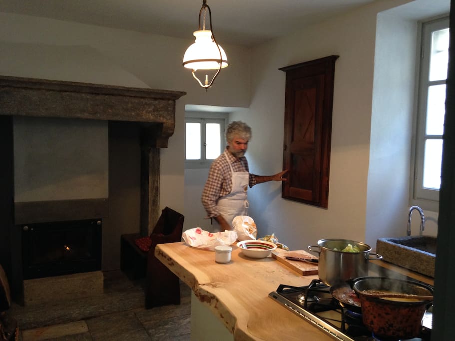 In the kitchen
