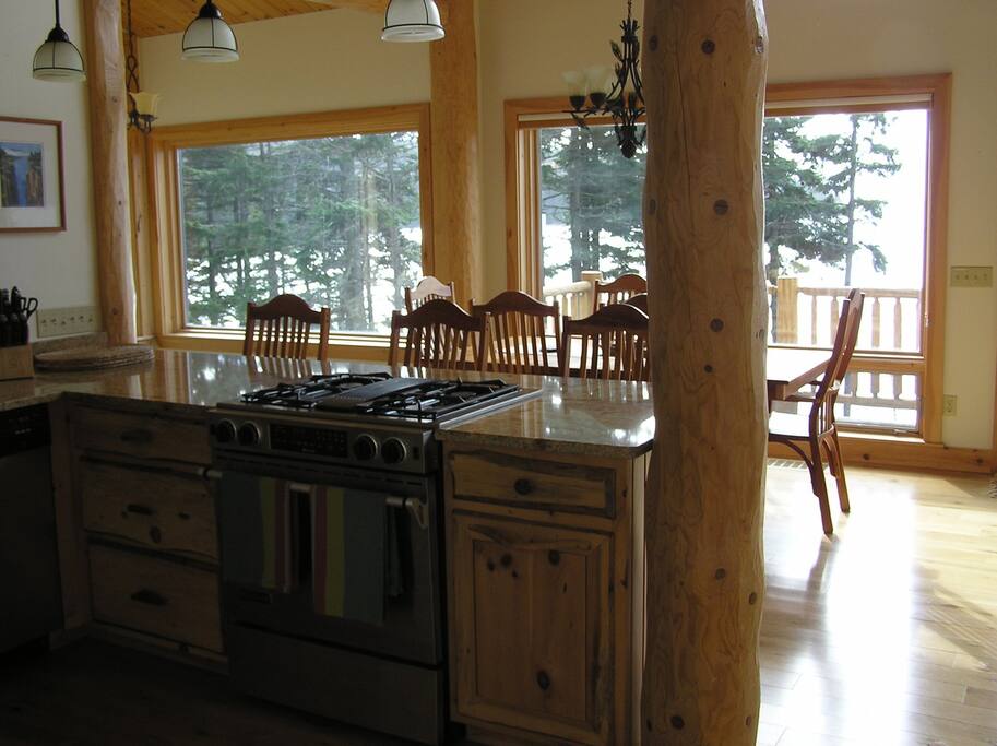 Bright, open kitchen + dining + living area on the main floor
