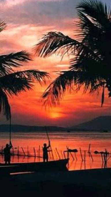 Por do sol em praia do Siqueira