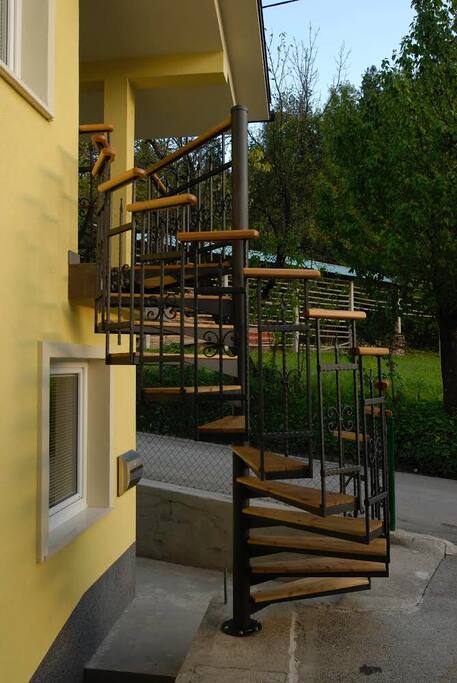 staircase in front of the entrance