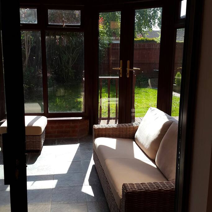 Conservatory and enclosed rear garden
