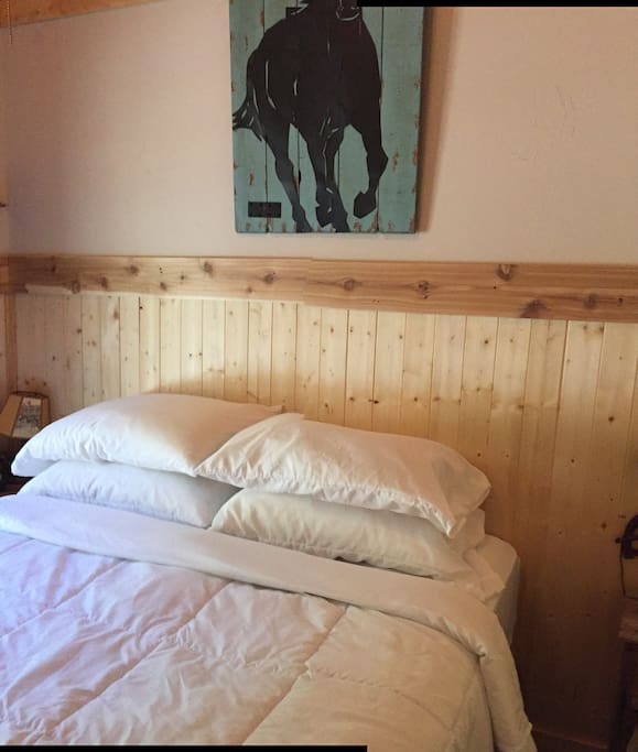 1 bedroom. Vaulted ceiling, pocket door