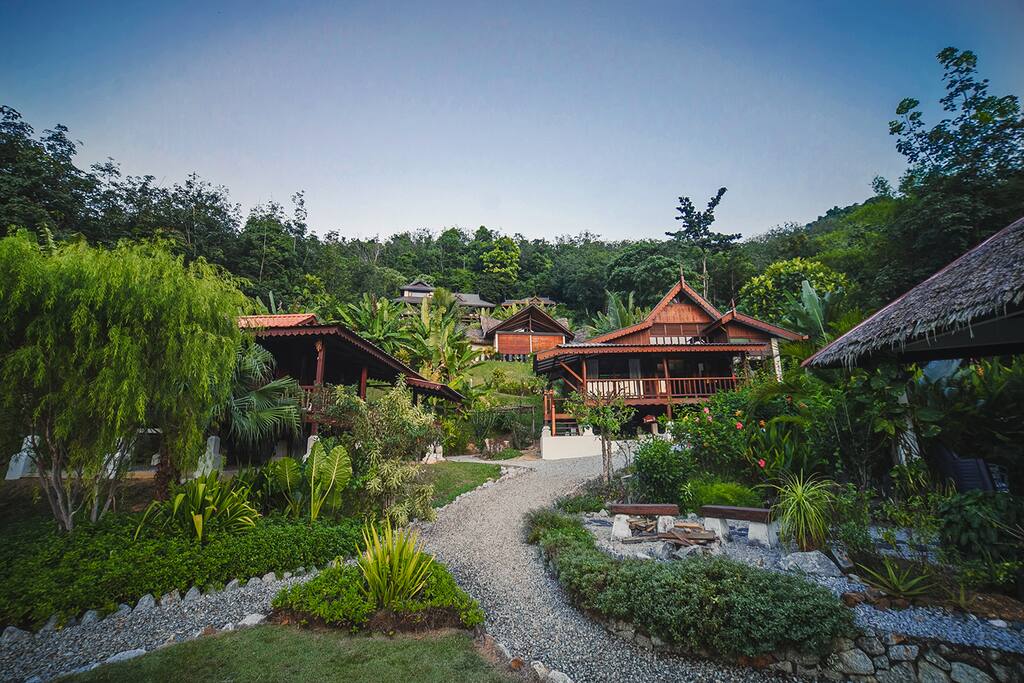 View of Markisa Villa from the garden and swimming pool