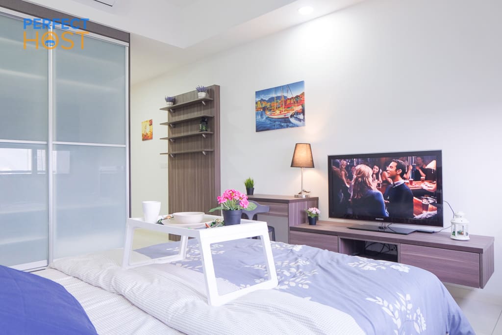 enjoy smart tv from your comfort bed