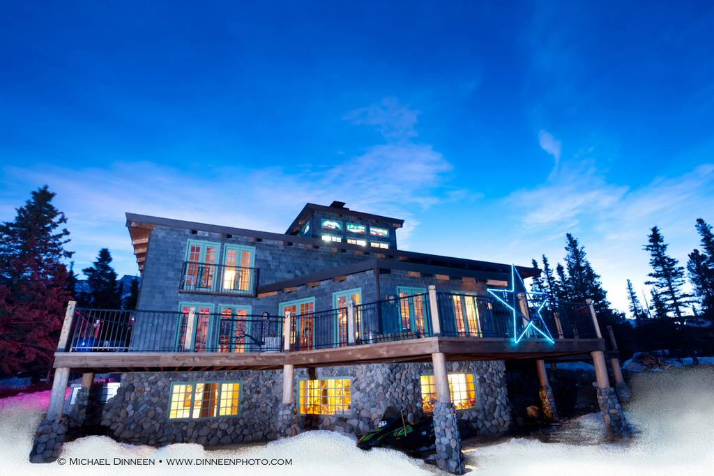 Christmas stars in the winter months at the lodge.