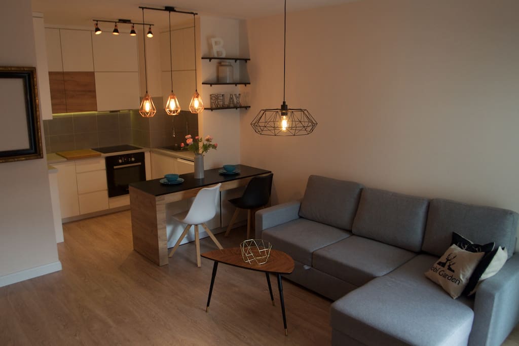 Living room with double sofa