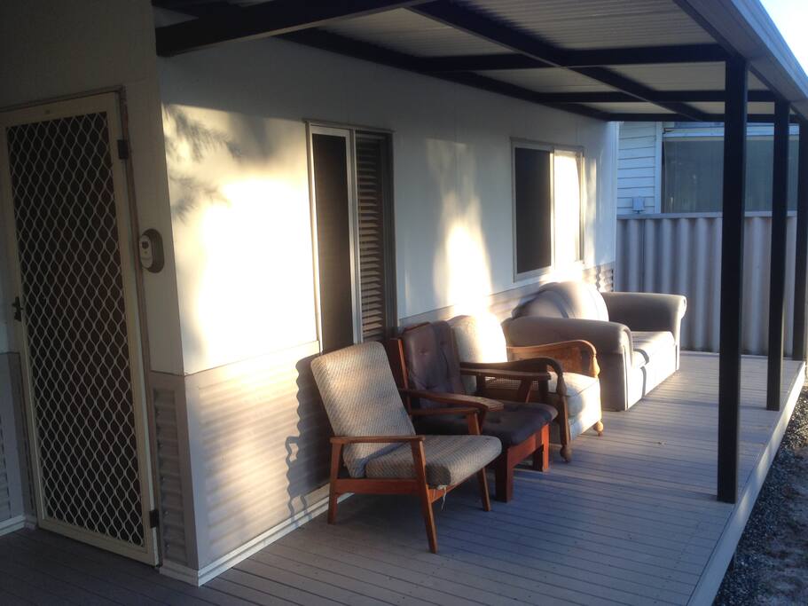 Read the paper on the front verandah