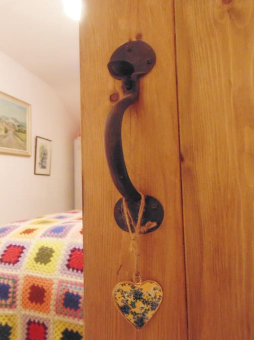 Traditional doors with iron monger made handles.