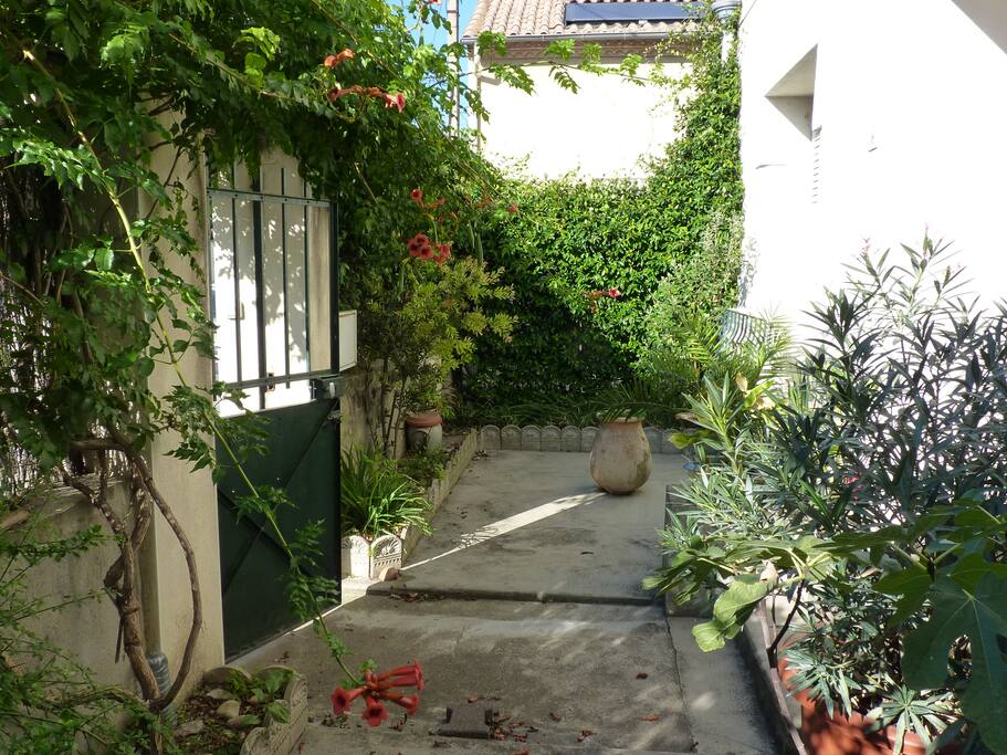 La courette de l'entrée donnant sur la rue