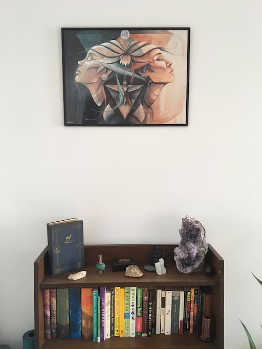 Plenty of books to borrow in the space.