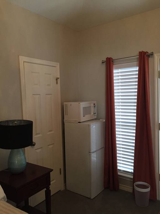 Your own microwave and refrigerator is provided.