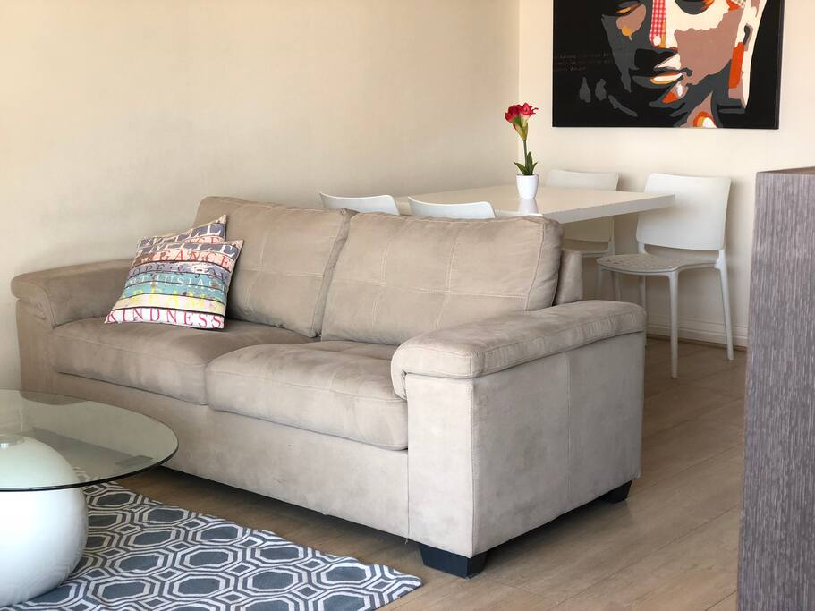 Sala equipada con sofá cama