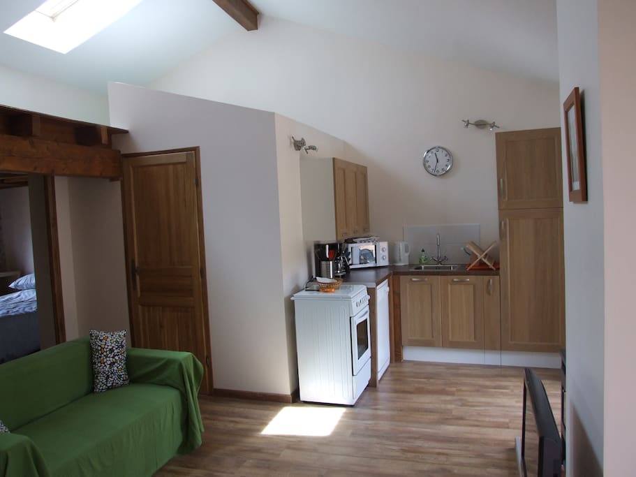 Kitchen space, with fridge freezer and dishwasher