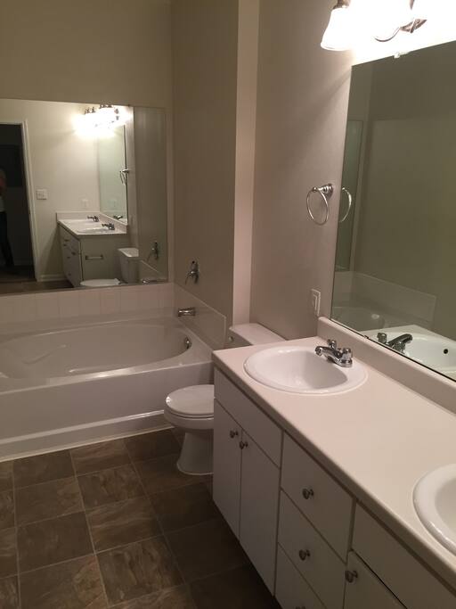 Spacious Bathroom, Extra Large Bathtub and Separate Shower