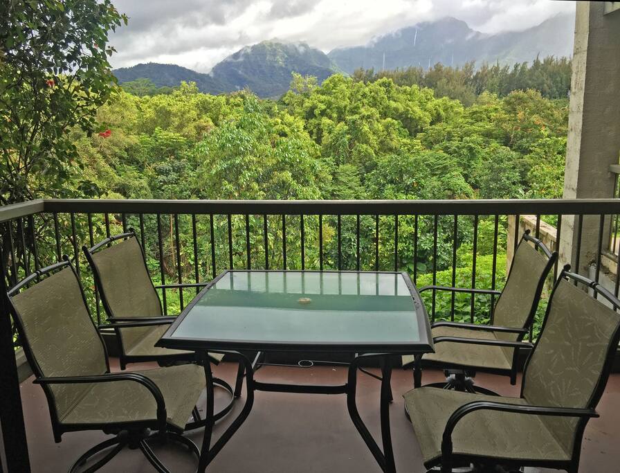 Dinette set on balcony