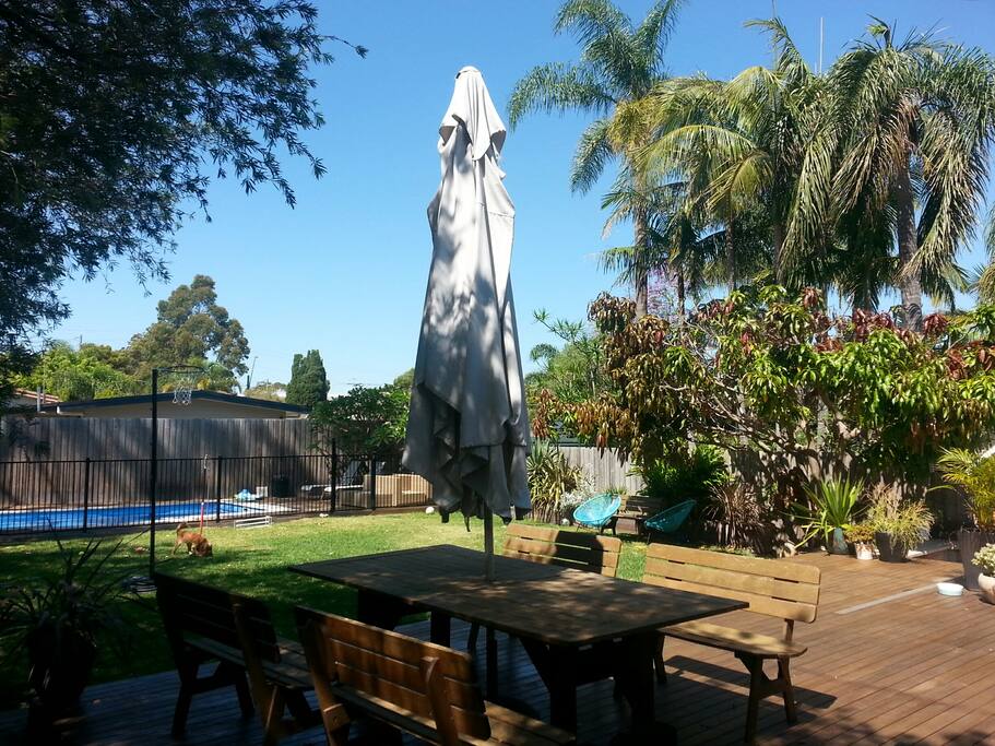 Back deck and garden inc pool
