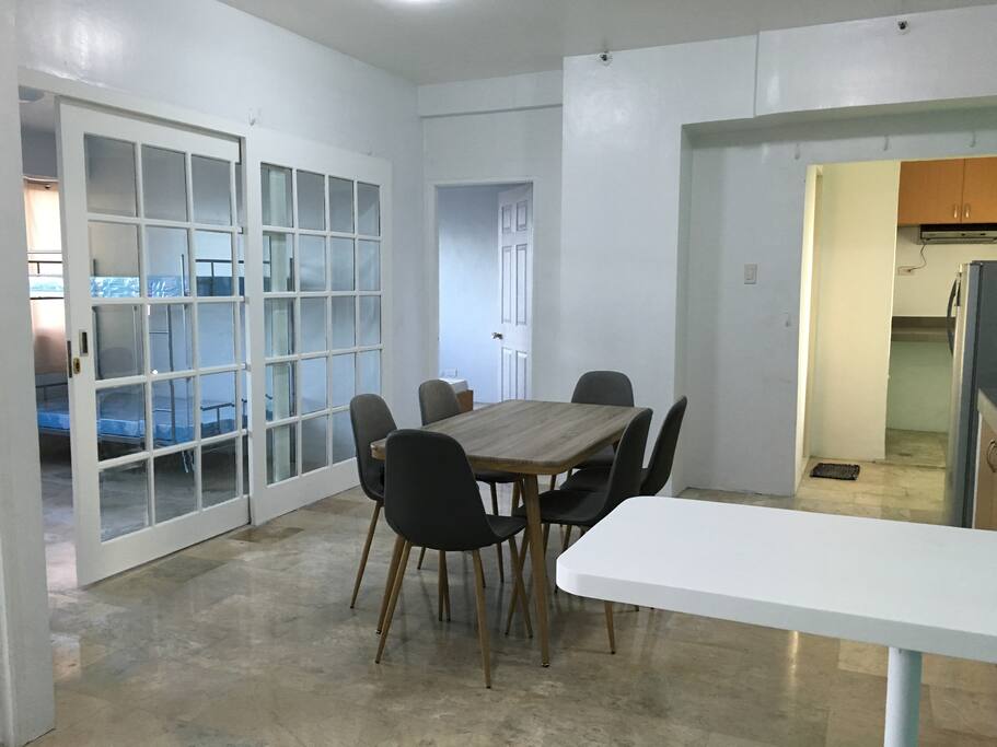 Share living and kitchen space with complete cooking appliances. Use the electric stove, microwave, oven toaster, fridge and coffee maker to your heart's content.