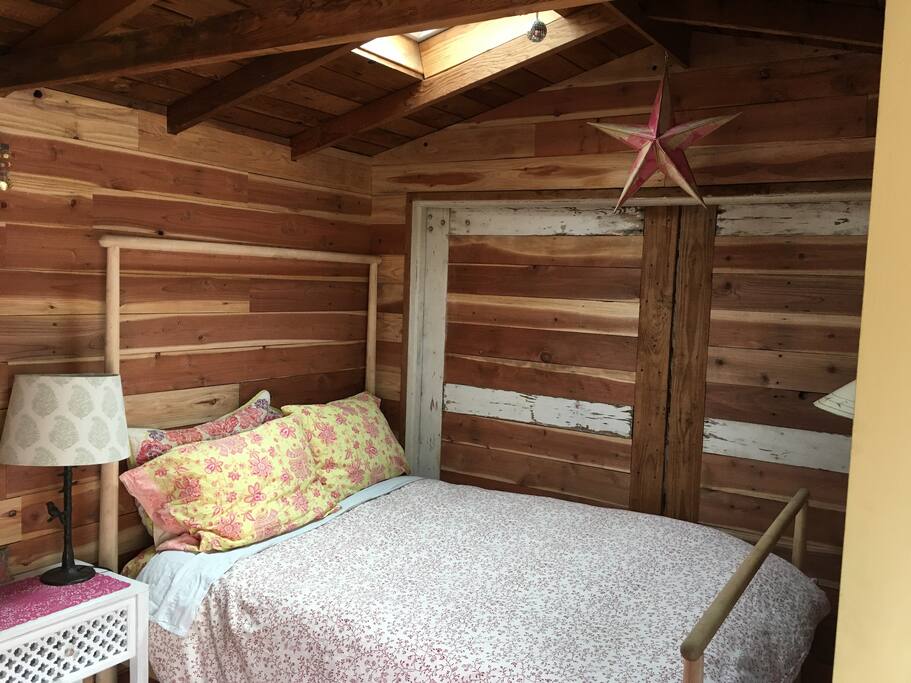 Skylight and old barn wood