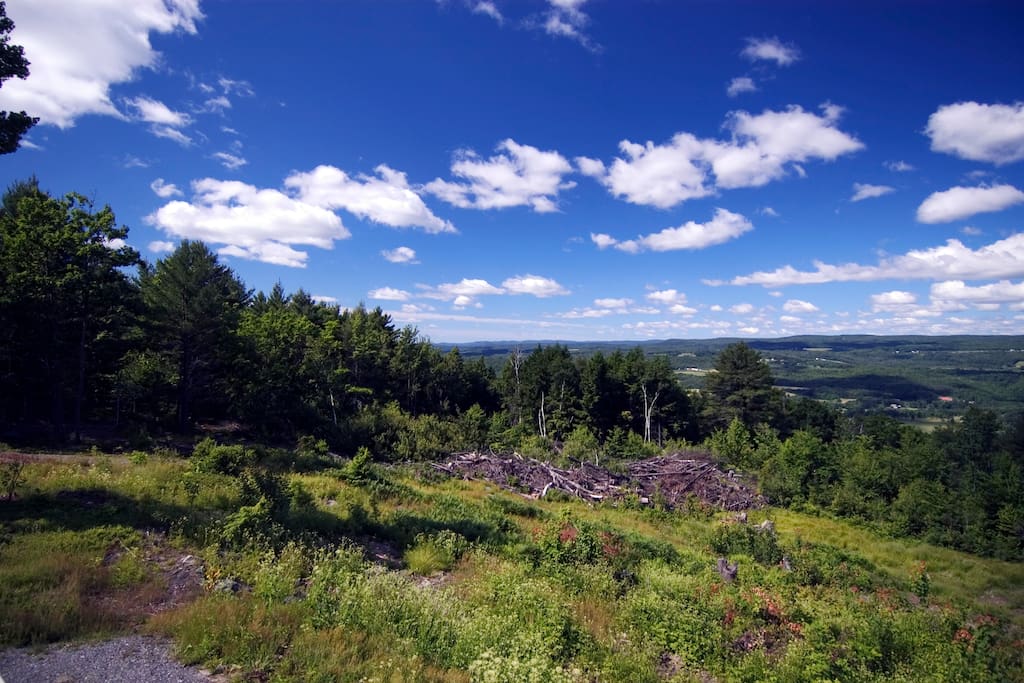 beautiful sunset views from the mountaintop, with Putney Mountain, Mount Snow and Stratton in the distance,
