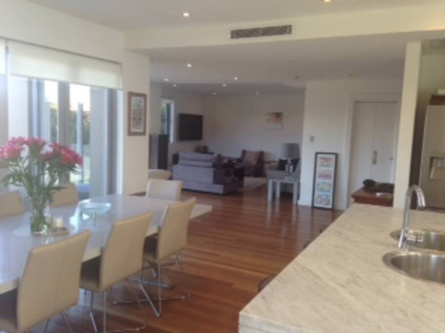 Light-filled entertaining/living area